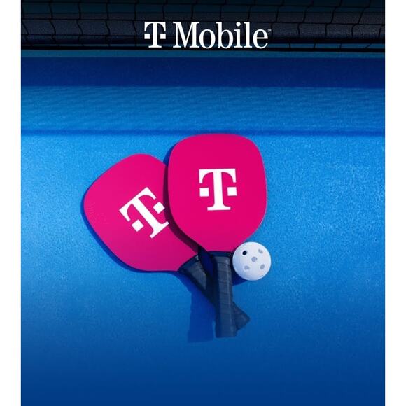T-Mobile Pickleball Set of Two Pink & Black Paddles and White Ball - New in Bag - Picture 11 of 11